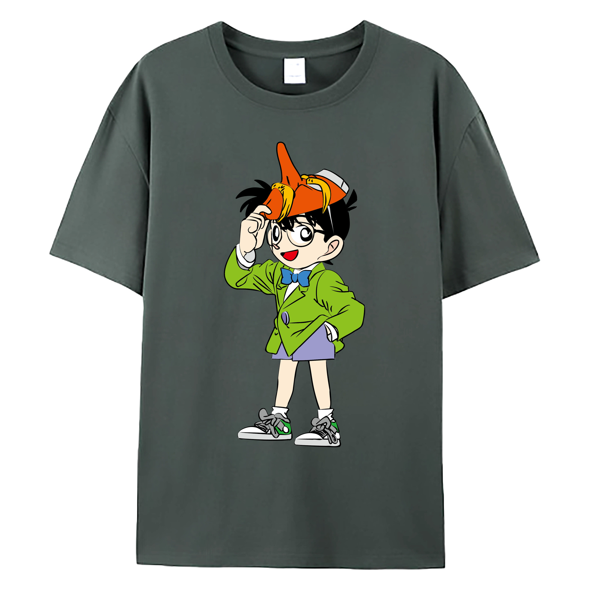 （画像用） 名探偵コナン 江戸川 コナン Detective Conan Conan Edogawa 綿100％ メンズ半袖Tシャツ｜肌触りやわらか＆通気性